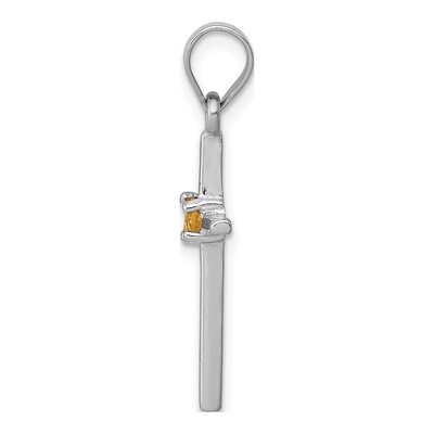 Sterling Silver Citrine Cross Pendant – view 3