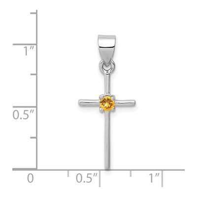 Sterling Silver Citrine Cross Pendant – view 4