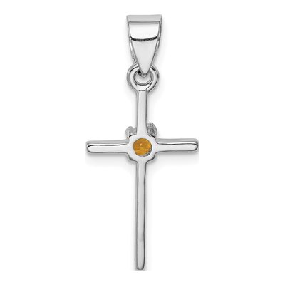 Sterling Silver Citrine Cross Pendant – view 5