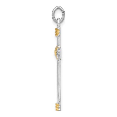 Sterling Silver Rope Cross Pendant – view 3