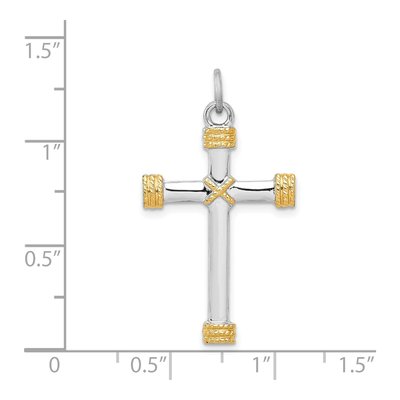 Sterling Silver Rope Cross Pendant – view 5