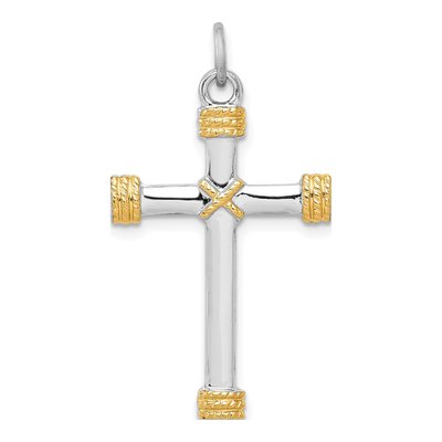 Sterling Silver Rope Cross Pendant