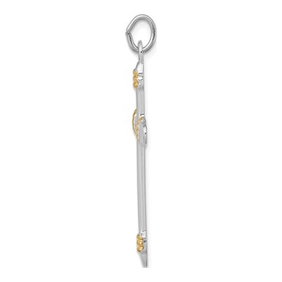 Sterling Silver Rope Cross Pendant – view 3