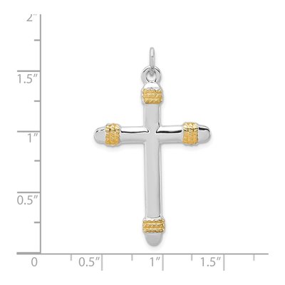 Sterling Silver Rope Cross Pendant – view 5