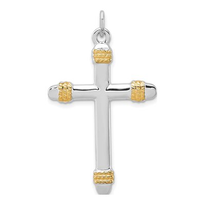 Sterling Silver Rope Cross Pendant