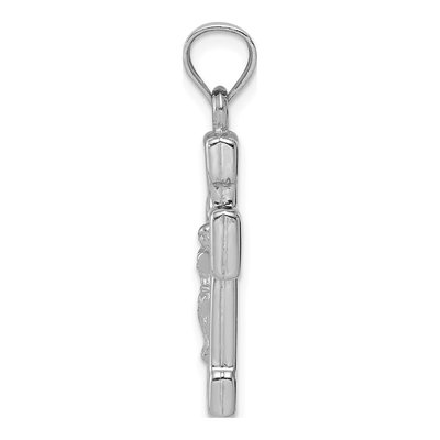 Sterling Silver Rhodium-Plated Hollow Crucifix Pendant – view 3