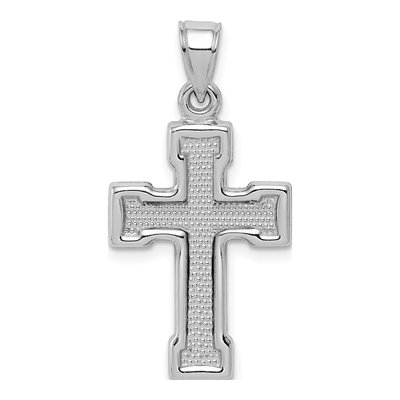 Sterling Silver Rhodium-Plated Hollow Crucifix Pendant – view 4