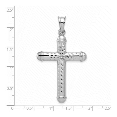 Sterling Silver Reversible Diamond-Cut Cross Pendant – view 4