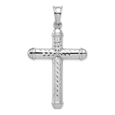 Sterling Silver Reversible Diamond-Cut Cross Pendant