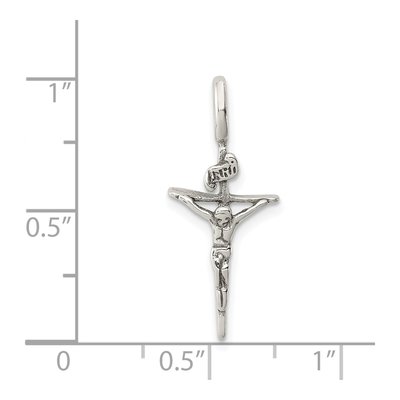 Sterling Silver Antiqued INRI Crucifix Pendant – view 4