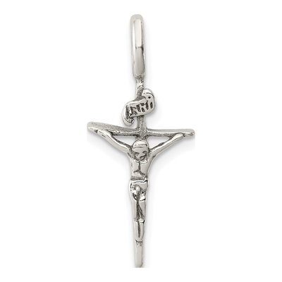 Sterling Silver Antiqued INRI Crucifix Pendant