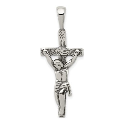 Sterling Silver Antiqued Crucifix Pendant