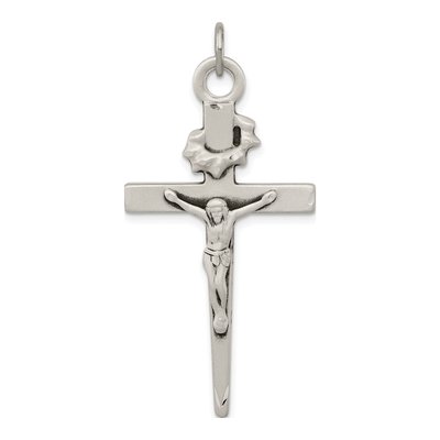 Sterling Silver Antiqued Crucifix Pendant
