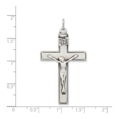 Sterling Silver Antiqued INRI Crucifix Pendant – view 4