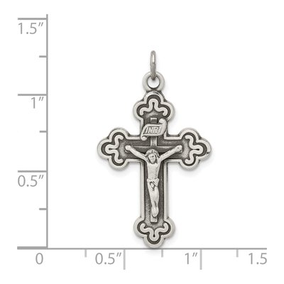 Sterling Silver Antiqued INRI Crucifix Pendant – view 4