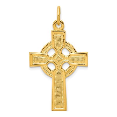 Gold-Plated Sterling Silver Celtic Cross Pendant