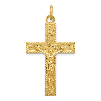 Gold-Plated Sterling Silver INRI Crucifix Pendant
