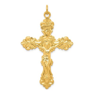 Gold-Plated Sterling Silver INRI Crucifix Pendant