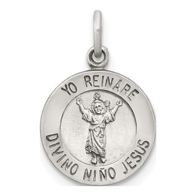 Sterling Silver Divino Nino Medal Pendant