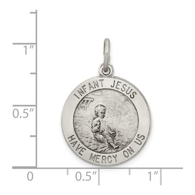 Sterling Silver Antiqued Infant Jesus Medal Pendant – view 5