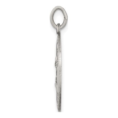 Sterling Silver Sacred Heart Medal Pendant – view 3