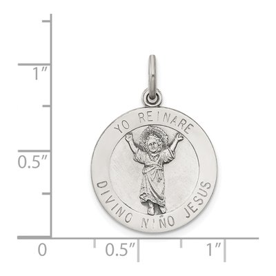 Sterling Silver Divino Nino Medal Pendant – view 4