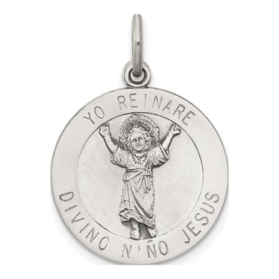 Sterling Silver Divino Nino Medal Pendant
