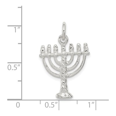Sterling Silver Menorah Pendant – view 4