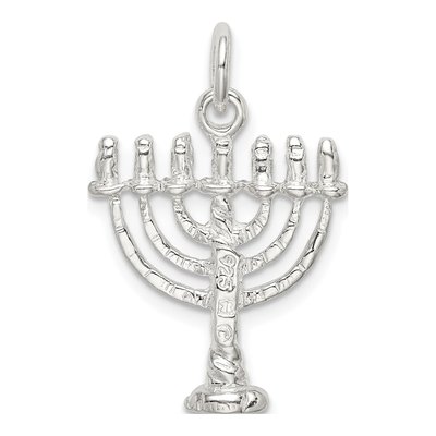 Sterling Silver Menorah Pendant – view 5