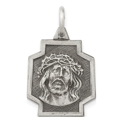 Sterling Silver Antiqued Ecce Homo Pendant