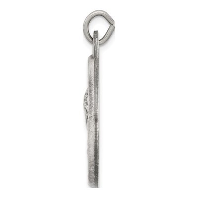 Sterling Silver Antiqued Jesus Medal Pendant – view 3