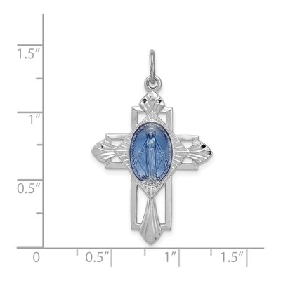 Sterling Silver Miraculous Medal Cross Pendant – view 4