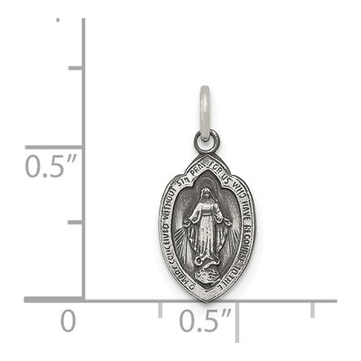 Sterling Silver Antiqued Miraculous Medal Pendant – view 4