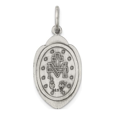 Sterling Silver Antiqued Miraculous Medal Pendant – view 5