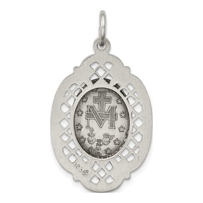 Sterling Silver Antiqued Miraculous Medal Pendant – view 5
