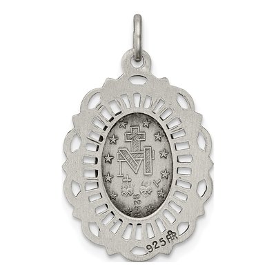 Sterling Silver Antiqued Miraculous Medal Pendant – view 5
