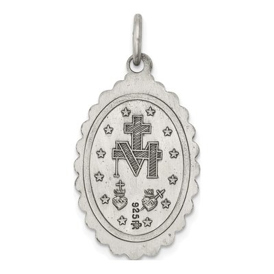Sterling Silver Antiqued Miraculous Medal Pendant – view 5