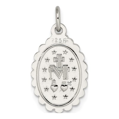 Sterling Silver Miraculous Medal Pendant – view 5