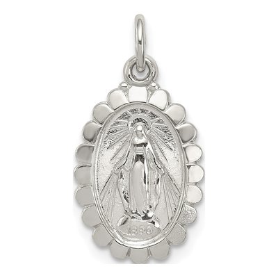 Sterling Silver Miraculous Medal Pendant