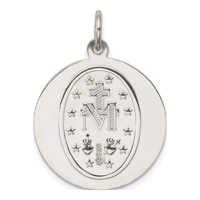 Sterling Silver Miraculous Medal Pendant – view 4