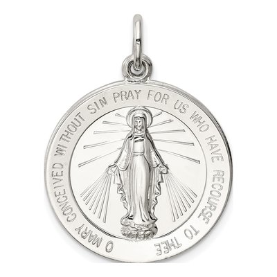 Sterling Silver Miraculous Medal Pendant