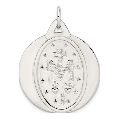 Sterling Silver Miraculous Medal Pendant – view 5