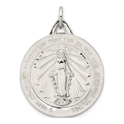 Sterling Silver Miraculous Medal Pendant