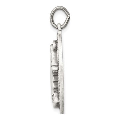 Sterling Silver Antiqued Miraculous Medal Pendant – view 3