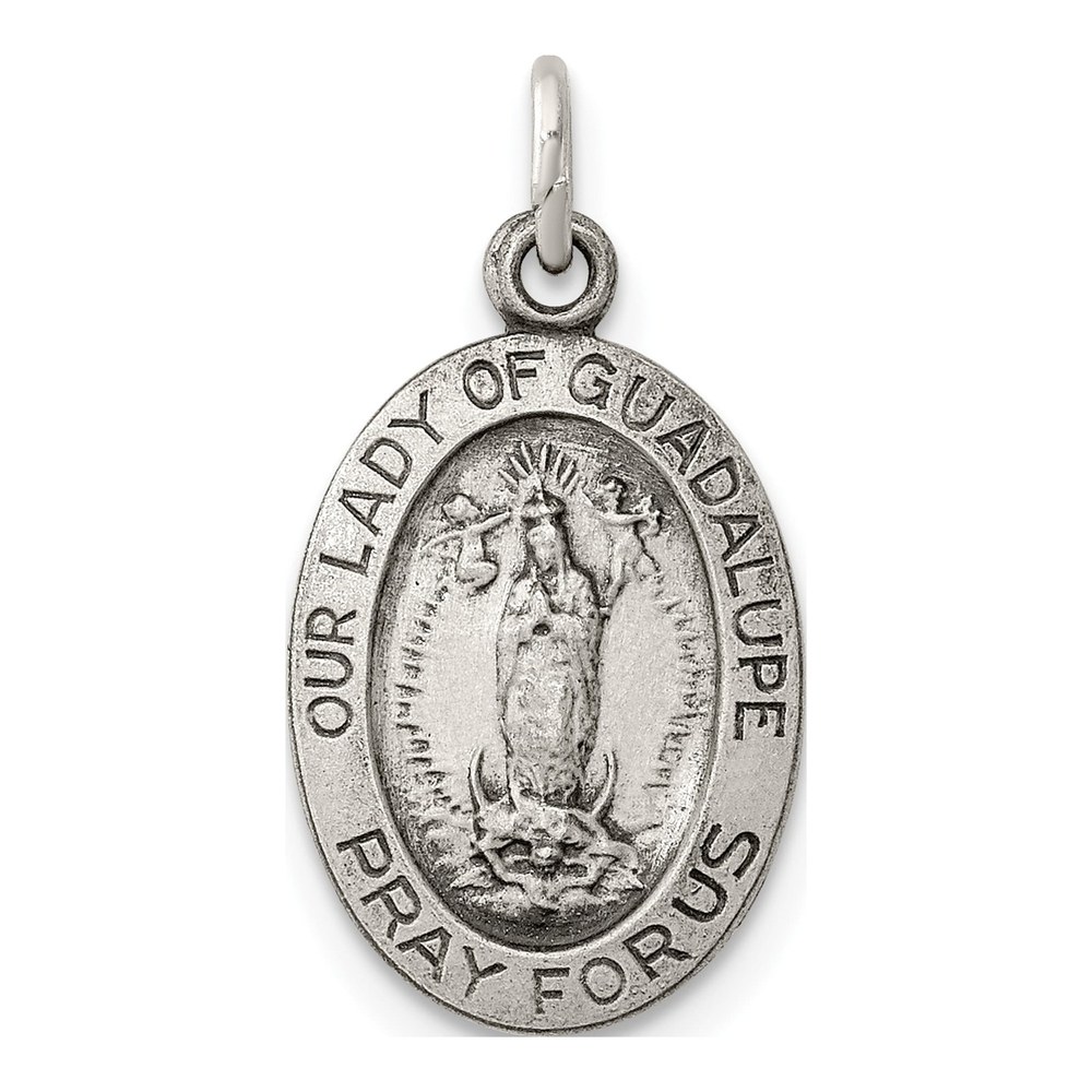 Sterling Silver Antiqued Our Lady Of Guadalupe Medal
