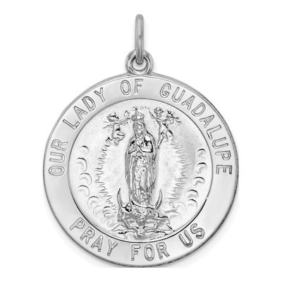 Sterling Silver Our of Guadalupe Medal Pendant