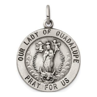 Sterling Silver Our of Guadalupe Medal Pendant