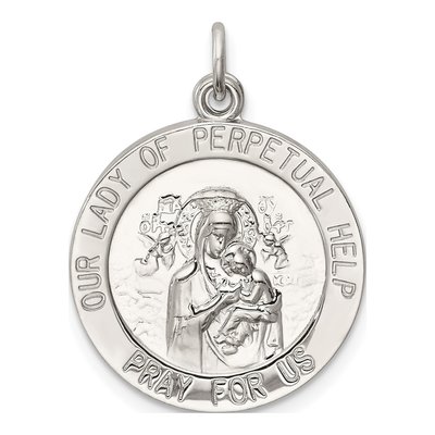 Sterling Silver Our of Perpetual Help Medal Pendant