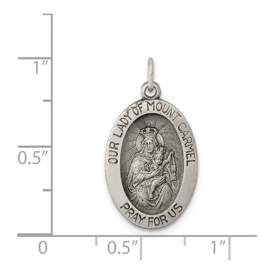 Sterling Silver Our of Mt Carmel Medal Pendant – view 4