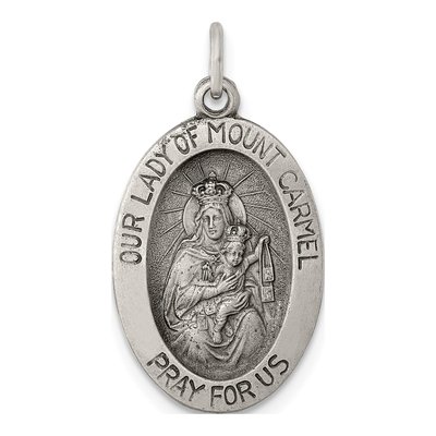 Sterling Silver Our of Mt Carmel Medal Pendant